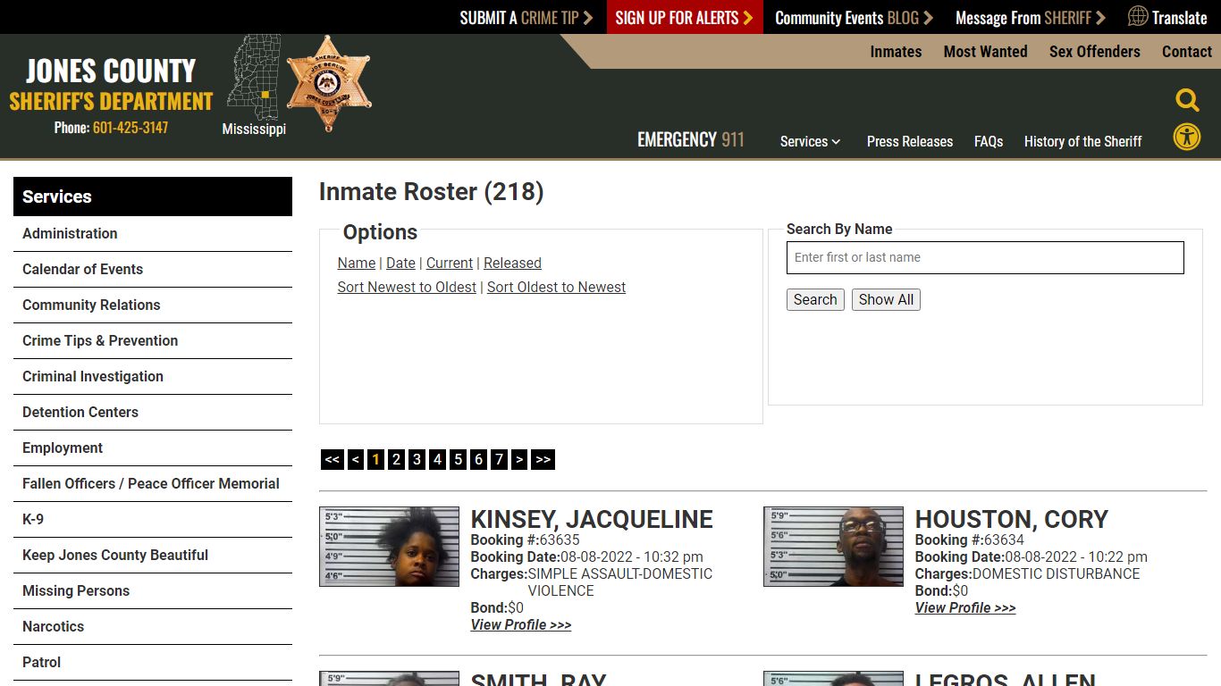 Inmate Roster - Jones County Sheriff MS